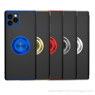 Electroplating TPU phone case cover 360 Degree ring holder Magnetic Car holder Mobile Phone case for iphone 11/ 11 pro max